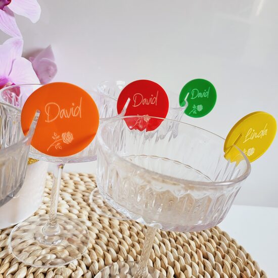 Personalizēts dekors glāzei Roze